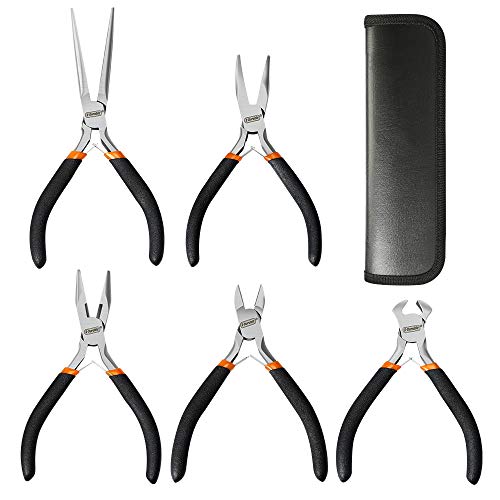 E·Durable 5pcs 125mm Alicates tenaza Para el mantenimiento diario industrial, electromecánico, instrumentación, herramientas de reparación de electrodomésticos