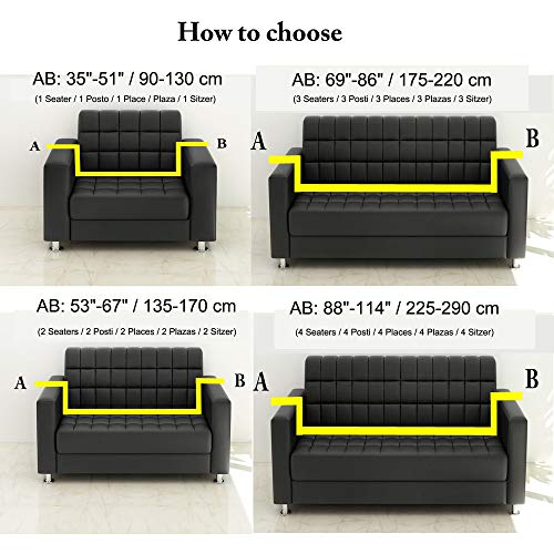 EENZER Funda de Sofa Elasticas 1 2 3 4 Plazas,Universal Fantasía Cubre Sofas Ajustables,Diente de León,2 Plazas / 135-170cm