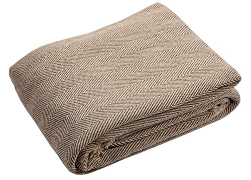 EHC Manta Doble de 150 x 200 cm de algodón Natural con patrón de Espiga de la Marca