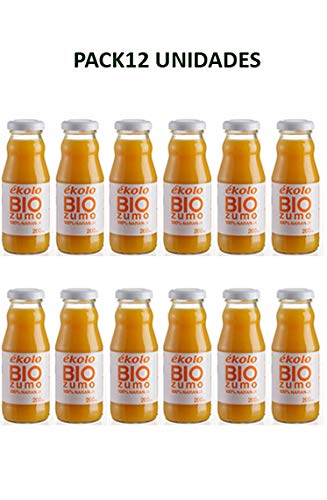 EKOLO Zumo De Naranja Ecológico, 100% Exprimido, 12 Botellas * 200Ml 2400 ml