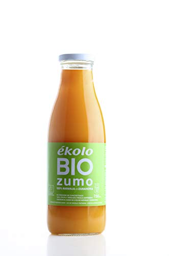 Ekolo Zumo de Naranja Zanahoria Ecológico, 100% Exprimido, 6 Botellas x 750 ml,  4500 ml