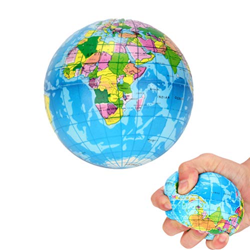 El estrés Países Globe Ciudades Islas del Mapa del Mundo de la Espuma de la Bola Atlas Globe Palma de la Bola de la Bola de Tierra del Planeta Alivio de la Novedad de los Juguetes