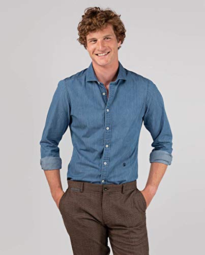 El Ganso Urban INTERSEASON Camisa casual, Azul (Denim 0012), Medium para Hombre