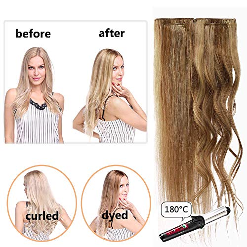 Elailite 20 Piezas Extensiones de Cabello Natural Adhesivas Remy Pelo Humano - 30 cm #12P613 Castaño Dorado Mecha Rubio Muy Claro Tape in Hair Extension Lisa - 30g (1.5g/pieza)