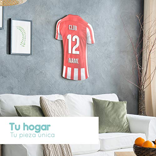 Elbeffekt Lámpara de Camiseta para los Fans del Bilbao Hecha de Madera - Regalo Personalizable - Regale su artículo Individual para Fans del Bilbao Hecho de Madera Real