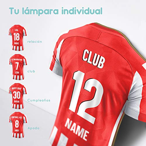 Elbeffekt Lámpara de Camiseta para los Fans del Bilbao Hecha de Madera - Regalo Personalizable - Regale su artículo Individual para Fans del Bilbao Hecho de Madera Real