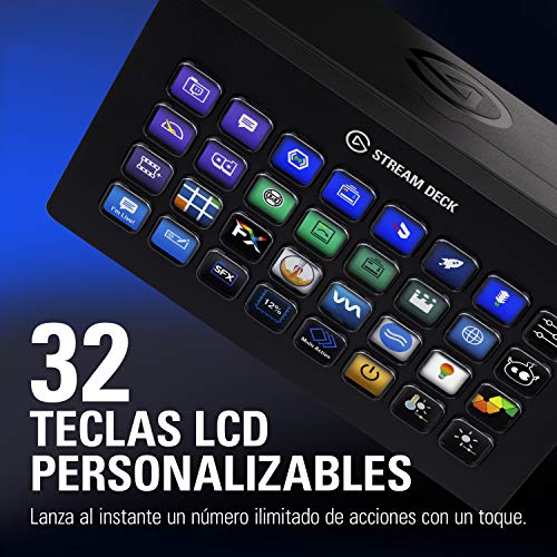 Elgato Stream Deck XL - Control de streaming, 32 teclas LCD personalizables, Windows 10 y macOS 10.13 o posterior