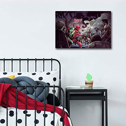 Elliot Dorothy Deadpool Comics Home Décor Wall Art Painting Canvas for Living Room, Bedroom Decorative Artwork 36"x24", Unframed/Frameable
