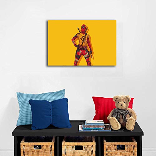 Elliot Dorothy Deadpool New Costume Wall Art Modern Home Decor Living Room Study Bedroom Canvas Prints Painting 28"x20", Stretched and Ready to Hang