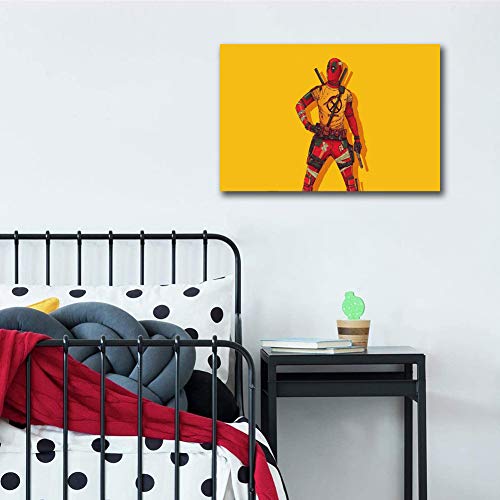 Elliot Dorothy Deadpool New Costume Wall Art Modern Home Decor Living Room Study Bedroom Canvas Prints Painting 28"x20", Stretched and Ready to Hang