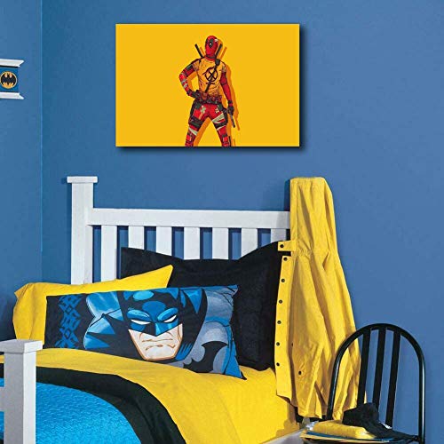 Elliot Dorothy Deadpool New Costume Wall Art Modern Home Decor Living Room Study Bedroom Canvas Prints Painting 28"x20", Stretched and Ready to Hang