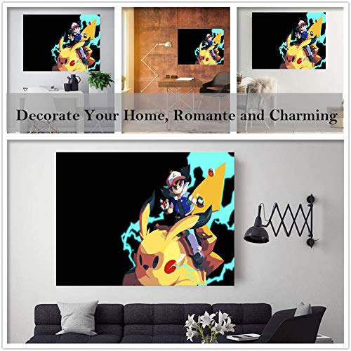 Elliot Dorothy Pokemon Anime Cartoon Wall Art Modern Home Decor Living Room Study Bedroom Canvas Prints Painting 28"x20", Stretched and Ready to Hang