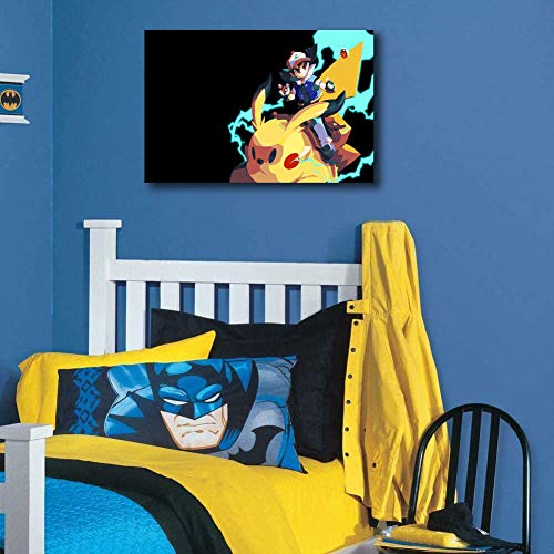 Elliot Dorothy Pokemon Anime Cartoon Wall Art Modern Home Decor Living Room Study Bedroom Canvas Prints Painting 28"x20", Stretched and Ready to Hang