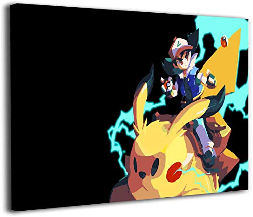 Elliot Dorothy Pokemon Anime Cartoon Wall Art Modern Home Decor Living Room Study Bedroom Canvas Prints Painting 28"x20", Stretched and Ready to Hang