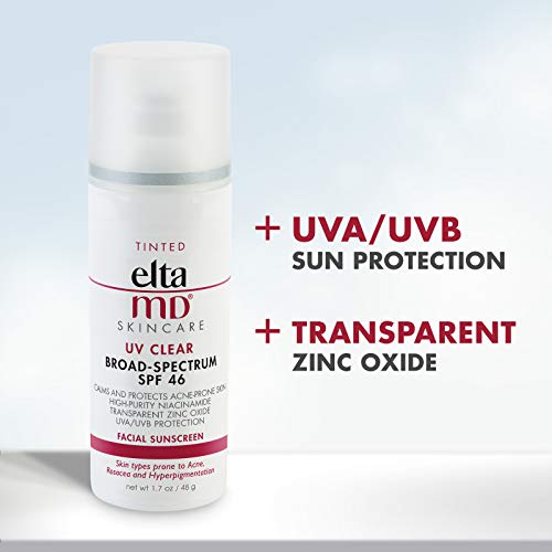 ELTA MD Eltamd Uv Clear tintado de protección solar de amplio espectro Spf 46 1.7 onzas