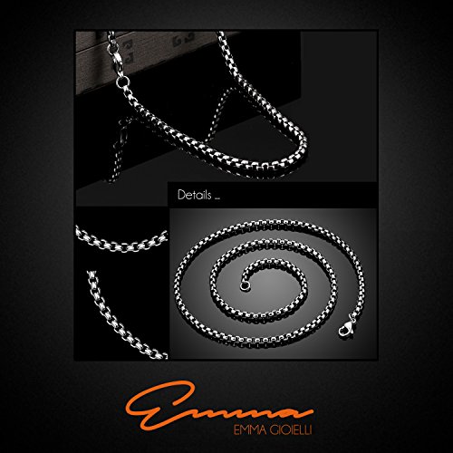 Emma Gioielli - Collar para Mujer Hombre Unisex Cadena 50 cm en Acero DE ALTA CALIDAD y Colgante Cabeza de Aguila Real Rapaz Biker - Paquete Regalo