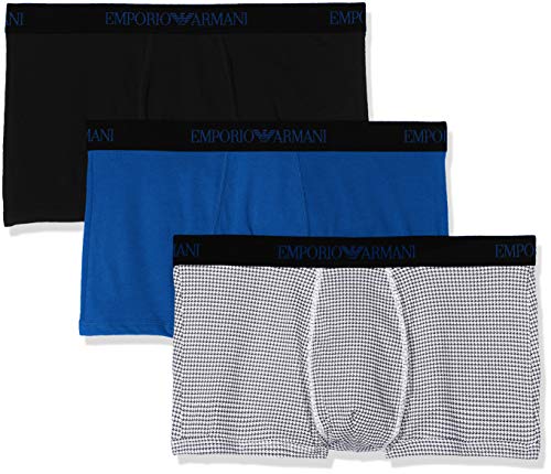 Emporio Armani Underwear 111625 Pantalones Cortos, Multicolor (Nero/Nero St/Mazarin 60220), Medium (Pack de 3) para Hombre