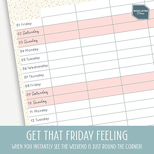 (en inglés) Everyday Calendar for Two de Boxclever Press. Calendario 2021 pared con diseño de columnas flexible hasta 4 personas. Calendario 2021 se adapta a cualquier horario. Calendario enero-dic‘21
