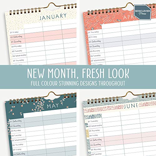 (en inglés) Everyday Calendar for Two de Boxclever Press. Calendario 2021 pared con diseño de columnas flexible hasta 4 personas. Calendario 2021 se adapta a cualquier horario. Calendario enero-dic‘21
