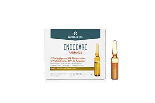 Endocare Radiance C Proteoglicanos SPF30 - Ampollas Faciales Antiedad, Regeneradoras, Hidratantes con Vitamina C y Fotoprotección, para Pieles Secas, 30 Unidades