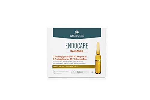 Endocare Radiance C Proteoglicanos SPF30 - Ampollas Faciales Antiedad, Regeneradoras, Hidratantes con Vitamina C y Fotoprotección, para Pieles Secas, 30 Unidades