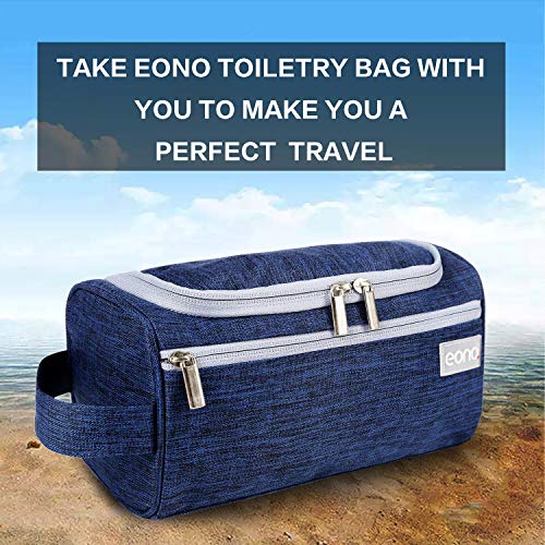 Eono by Amazon - Bolsas de Aseo Neceser Avion Unisexo Neceseres de Viaje Toiletry Bag Neceser Maquillaje con Gancho para Colgar Bolsa de Cosmético Impermeable Organizador de Viaje, Armada