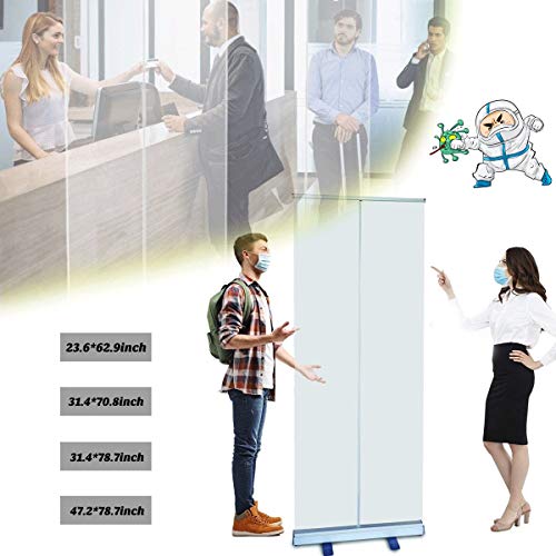 Eortzzpc Guardia De Estornudos Divisor De Escritorio, Pantalla Protectora Portátil con Fácil De Instalar para La Peluquería De La Oficina, Sin Necesidad De Herramientas (Size : 23.6x62.9inch)