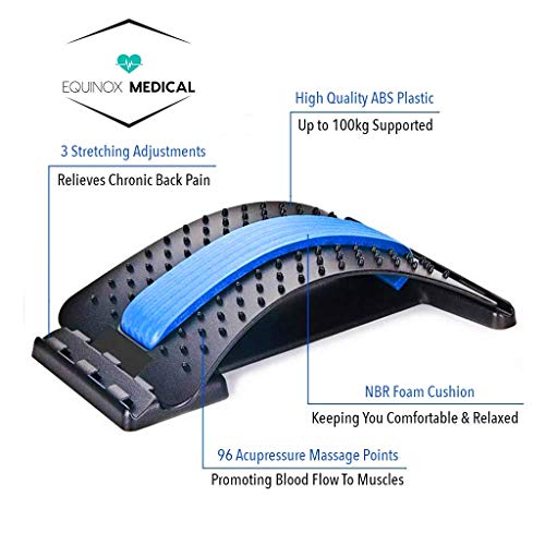 Equinox Medical Lumbar Relief Back Stretcher, Upper and Lower Lumbar Spine, Orthopaedic Back Pain Relief and Posture Support, Adjustable Levels
