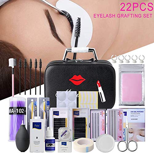 Equipo de Extensión de Pestaña 22 Piezas, juego de práctica de pestañas postizas, herramienta de entrenamiento de injerto de pestañas, kit de herramientas de entrenamiento de injerto de pestañas