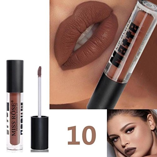 ESAILQ 12 Colores En mate profesional Barra de labios Maquillaje Duradero para J Largo