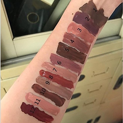 ESAILQ 12 Colores En mate profesional Barra de labios Maquillaje Duradero para J Largo