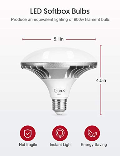 ESDDI Softbox Fotografia Iluminacion Kit con 2 LED Bombillas de Luz, 2 Softbox 50x50cm, 2 Tripodes Luz Continua para Estudio Fotográfico Profesional Conjunto