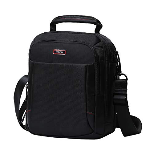 Eshow Bolsos Bandolera a Hombro Negro para Hombres de Nylon Viaje Casual Oficina Shoppers