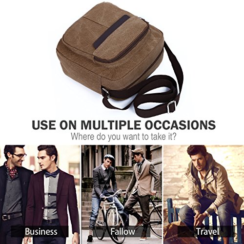 Eshow Bolsos Bandolera a Hombro Tela de Lona para Hombres Viaje Casual Oficina Uso Diario