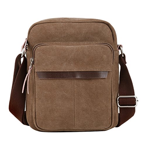 Eshow Bolsos Bandolera a Hombro Tela de Lona para Hombres Viaje Casual Oficina Uso Diario