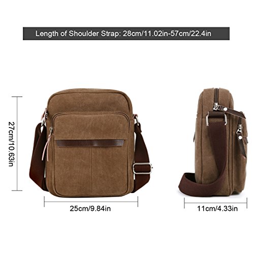 Eshow Bolsos Bandolera a Hombro Tela de Lona para Hombres Viaje Casual Oficina Uso Diario