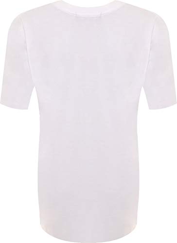 Espania Trading New Girls Plus White Amour Paris Slogan Foil Print Baggy Camiseta de manga corta para mujer talla 14-28