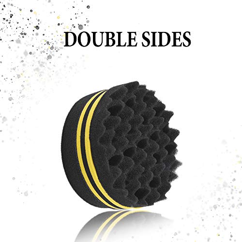 Esponja de pelo redonda con agujeros grandes para torcer pelo para rizos naturales y rizos en bobinas (2 unidades)