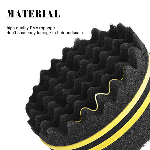 Esponja de pelo redonda con agujeros grandes para torcer pelo para rizos naturales y rizos en bobinas (2 unidades)