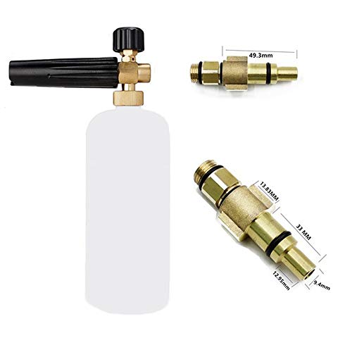 Espuma para nieve Espuma de jabón para el lavado de autos Lance con boquilla de espuma ajustable, botella dispensadora de jabón y adaptador de hilo para lavadora de presión LAVOR, Parkside