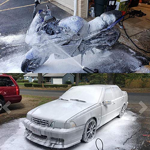 Espuma para nieve Espuma de jabón para el lavado de autos Lance con boquilla de espuma ajustable, botella dispensadora de jabón y adaptador de hilo para lavadora de presión LAVOR, Parkside