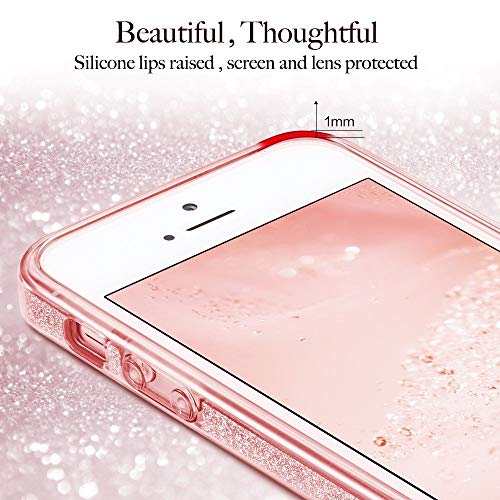 ESR Funda iPhone 5S/SE/5 Carcasa Dura Brillante Brillo Purpurina llamativa para Apple iPhone - Oro Rosa