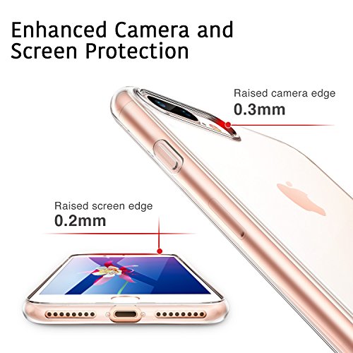 ESR Funda Transparente para iPhone 8 Plus / 7 Plus [Funda Blanda Transparente] [Protección Extra para cámara y Pantalla] Serie Essential Zero – Transparente