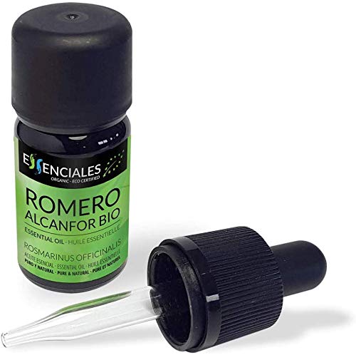 Essenciales - Aceite Esencial de Romero Alcanfor BIO, Ecológico, 100% Puro, 10 ml | Aceite Esencial Rosmarinus Officinalis