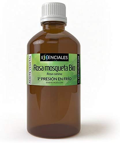 Essenciales - Aceite Vegetal de Rosa Mosqueta BIO, 100% Puro y con Certificado ECOLÓGICO, 200 ml | Aceite Vegetal Rosa Canina, 1ª Presión Frío