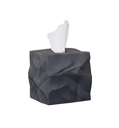 Essey Wipy Cube I - Caja para pañuelos de Papel (Cuadrada), Color Blanco, Gris Grafito, Normal