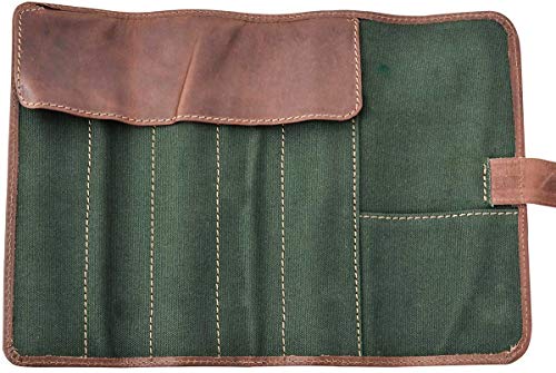 Estuche de Cuero Gusti Cuero studio "Ernest" Funda Lápices Utensilios Maquillaje Cuero de Búfalo Marrón Oscuro 2S35-22-6