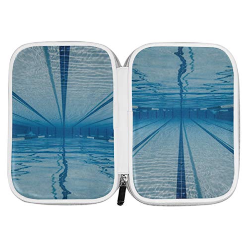 Estuche de lápices Cool Blue Summer Cool Pool Under Water Estuche de maquillaje cosmético Estuche de lápices para niñas adolescentes Estuche de lápices con cremallera multifuncional para niñas para h