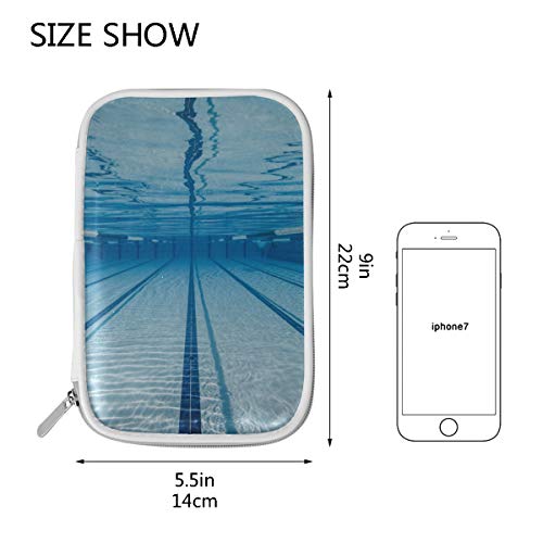 Estuche de lápices Cool Blue Summer Cool Pool Under Water Estuche de maquillaje cosmético Estuche de lápices para niñas adolescentes Estuche de lápices con cremallera multifuncional para niñas para h