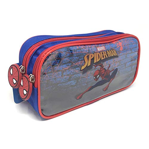 Estuche ovalado con 2 cremalleras Spiderman MC.-SP0240